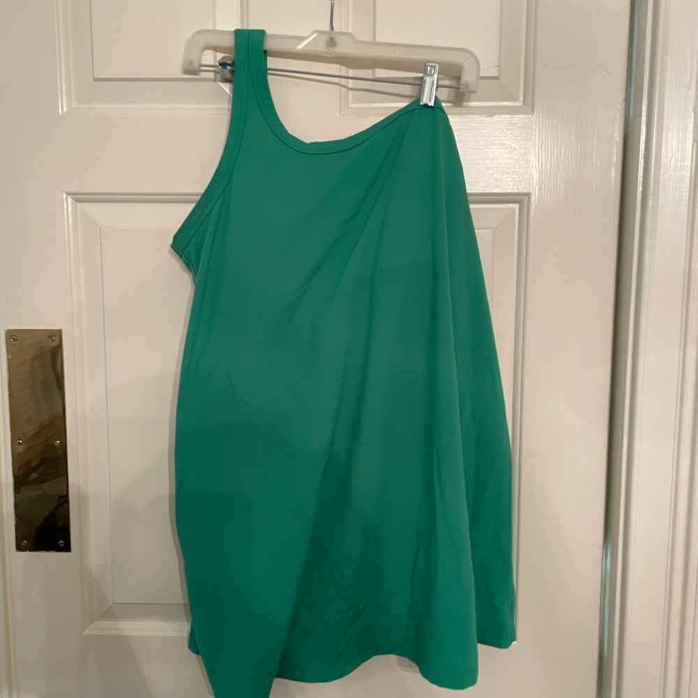 All in Motion Asymmetrical Green One-Shoulder Exercise Dress